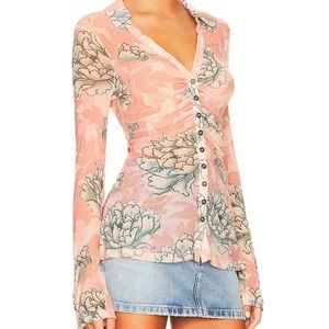 Free People Lucky Shirtee in Peach Bloom XL